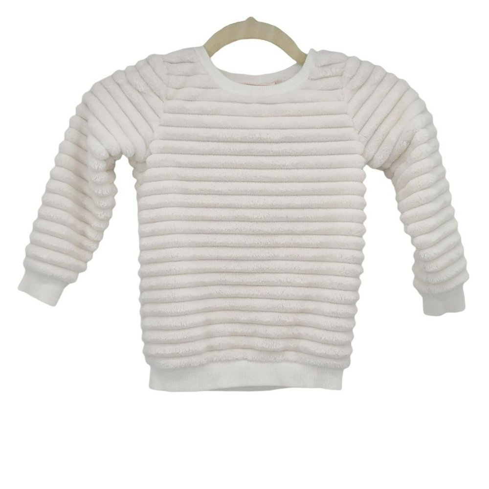 Juicy Couture Textured Furry White Fleece Sweatshirt Girls 4T